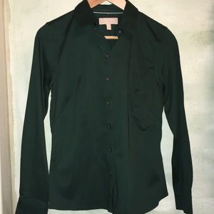 Emerald green Banana Republic non-iron blouse